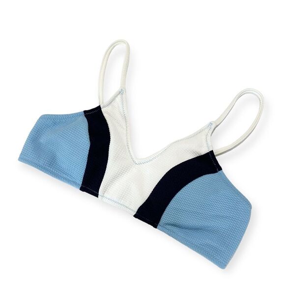 🔃Blue Textured Bikini Swimsuit Top - Picture 3 of 4